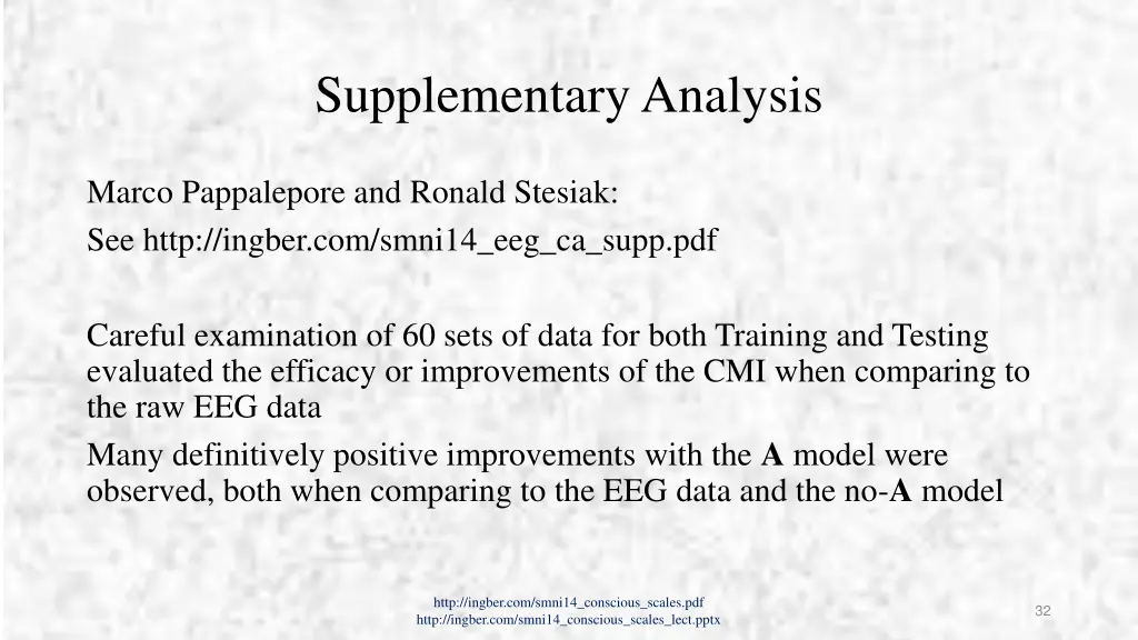 supplementary analysis