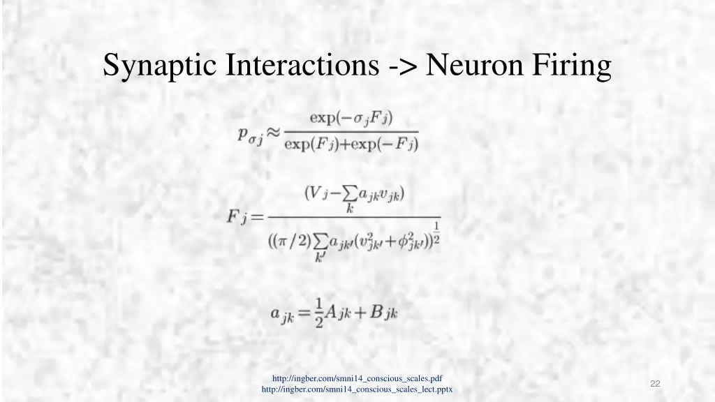 synaptic interactions neuron firing