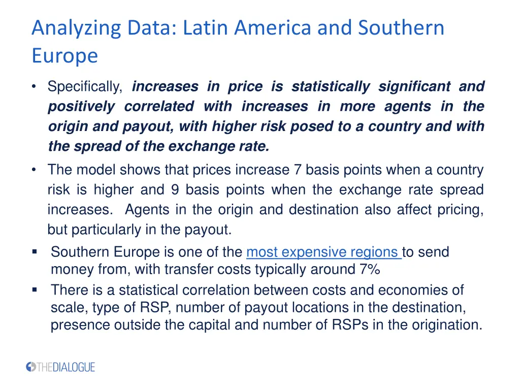 analyzing data latin america and southern europe