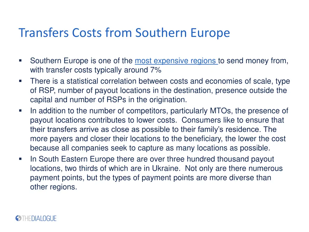 transfers costs from southern europe 1