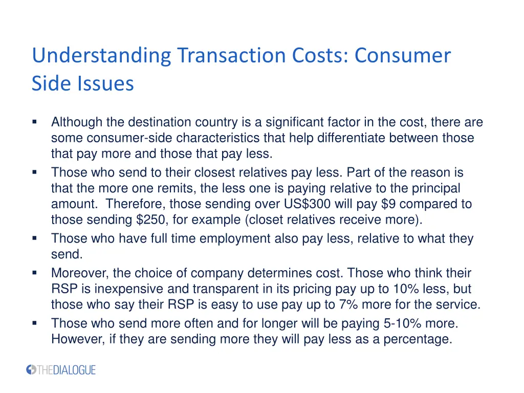 understanding transaction costs consumer side