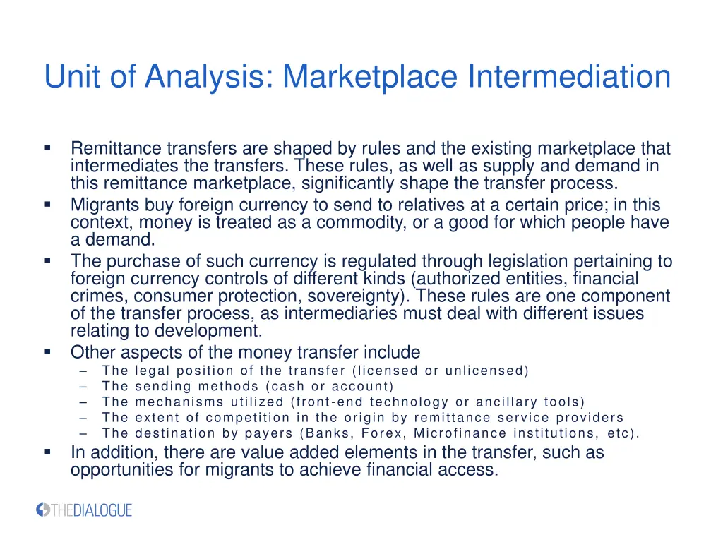 unit of analysis marketplace intermediation