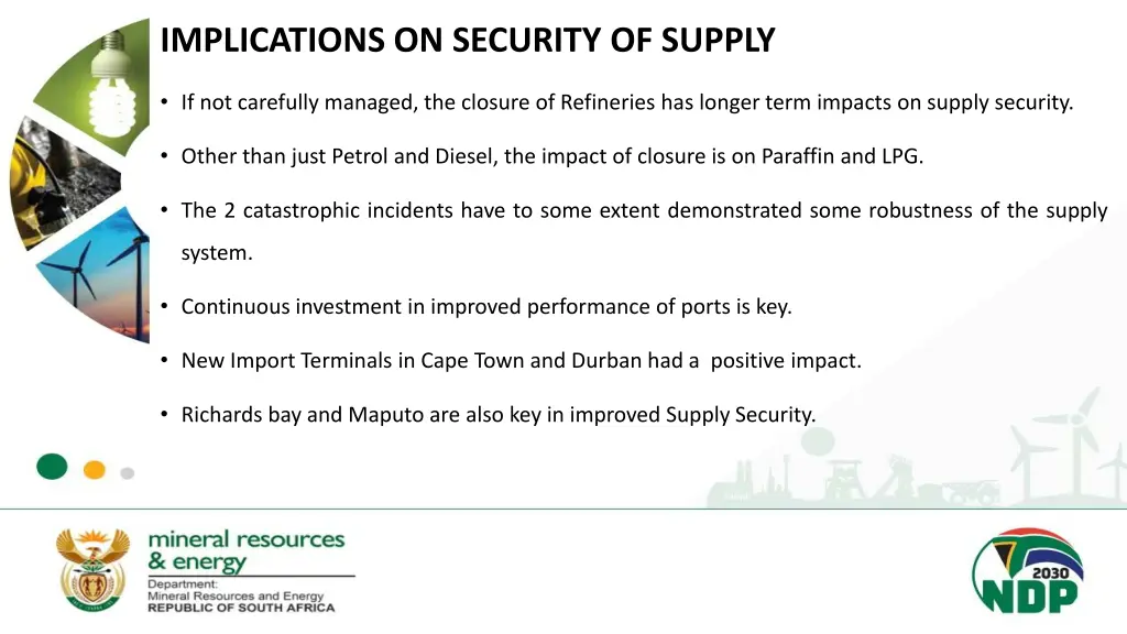 implications on security of supply