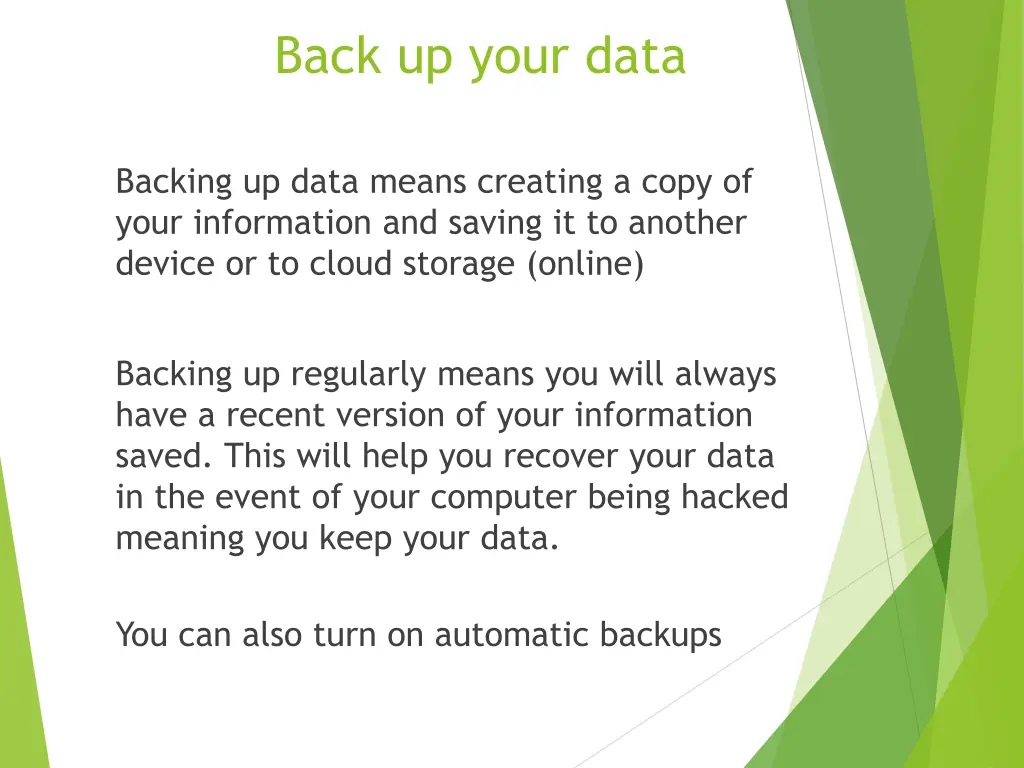 back up your data