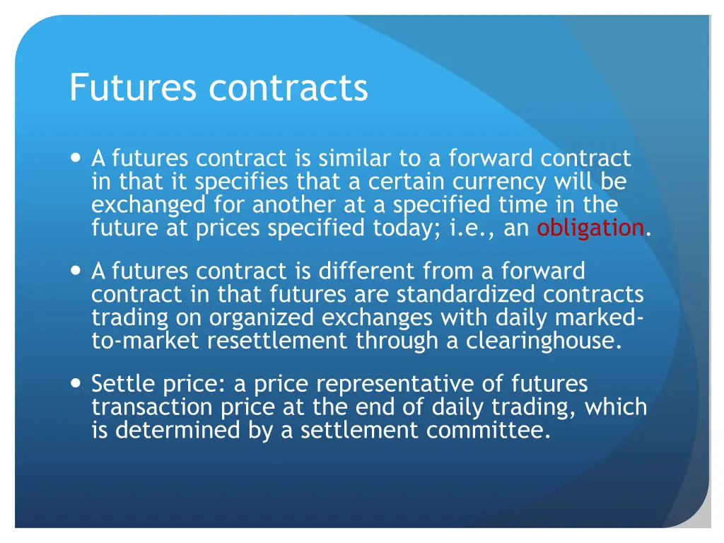 futures contracts