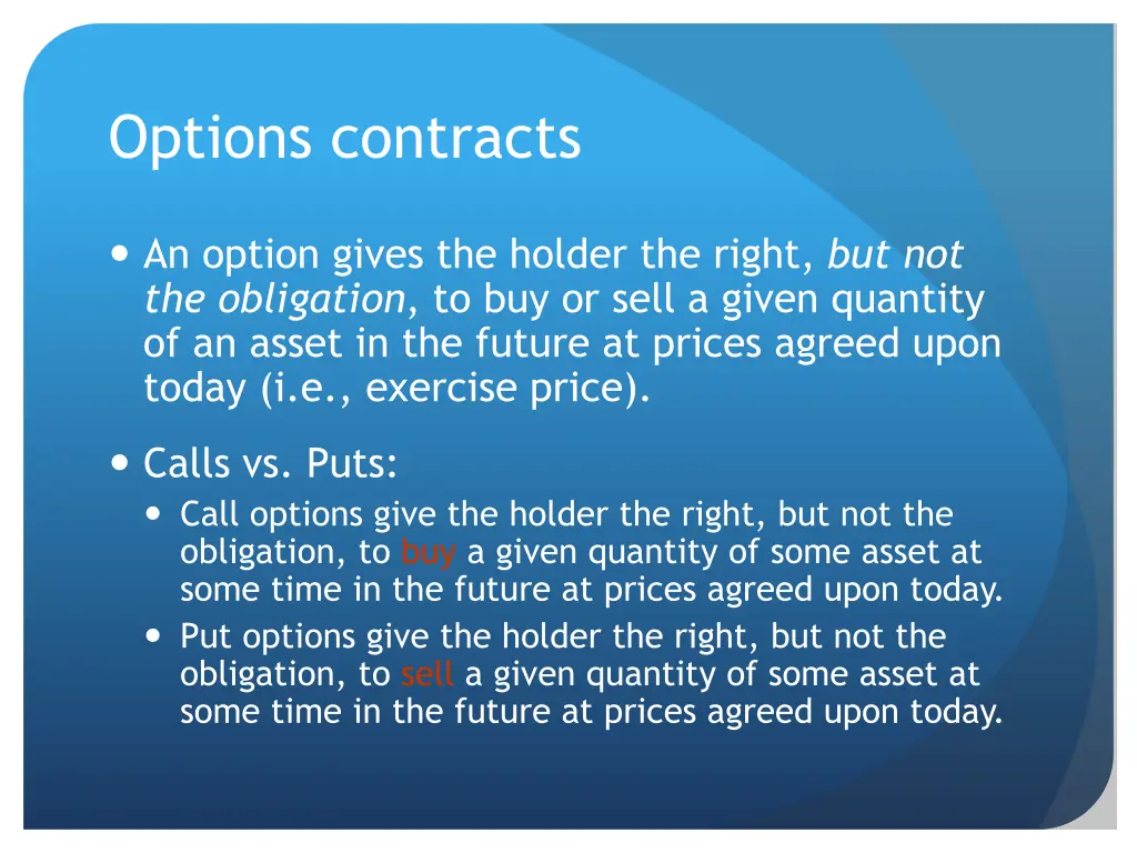 options contracts