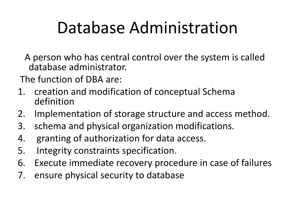 database administration