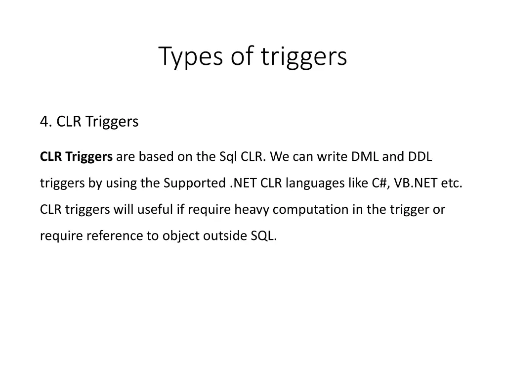 types of triggers 1