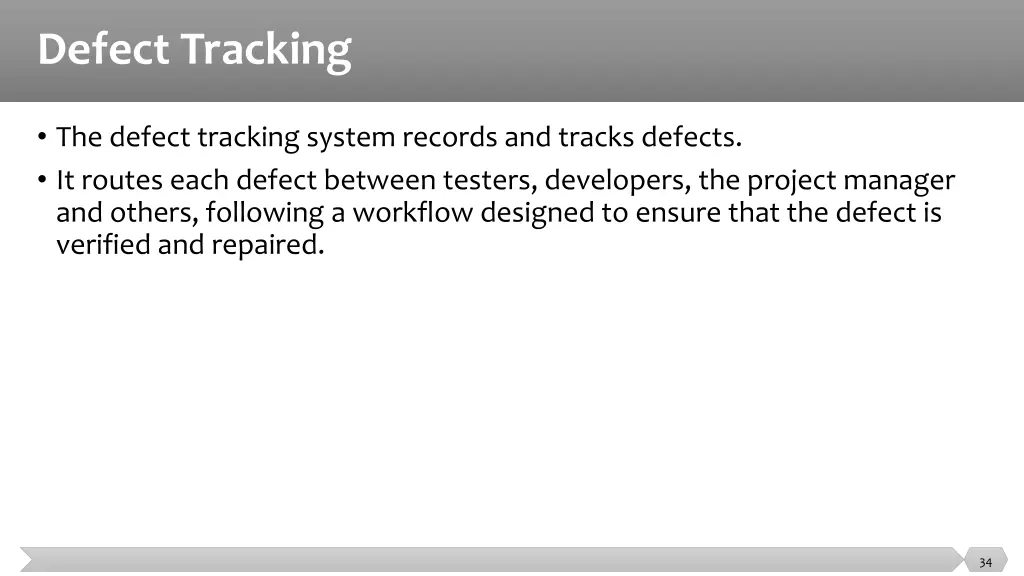 defect tracking