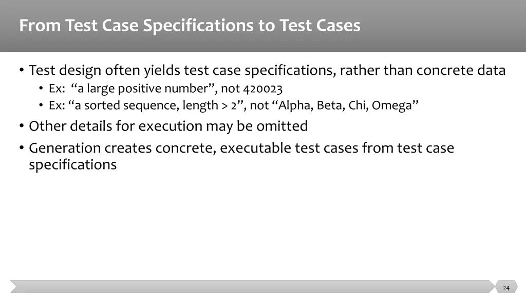 from test case specifications to test cases