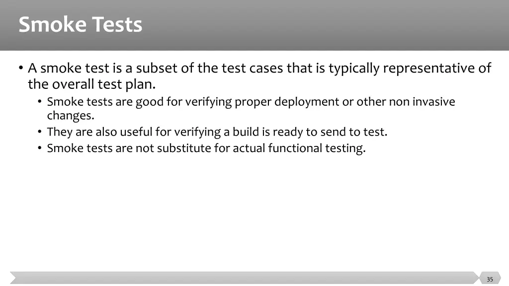 smoke tests