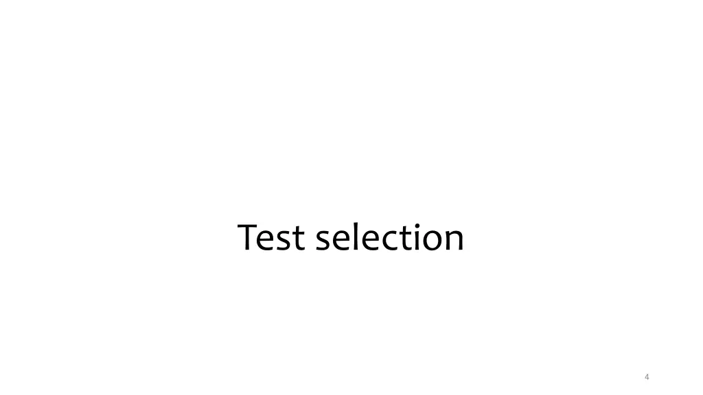 test selection