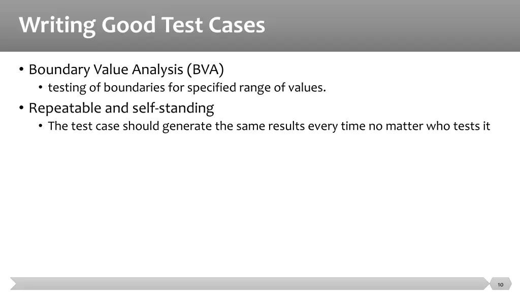 writing good test cases 1