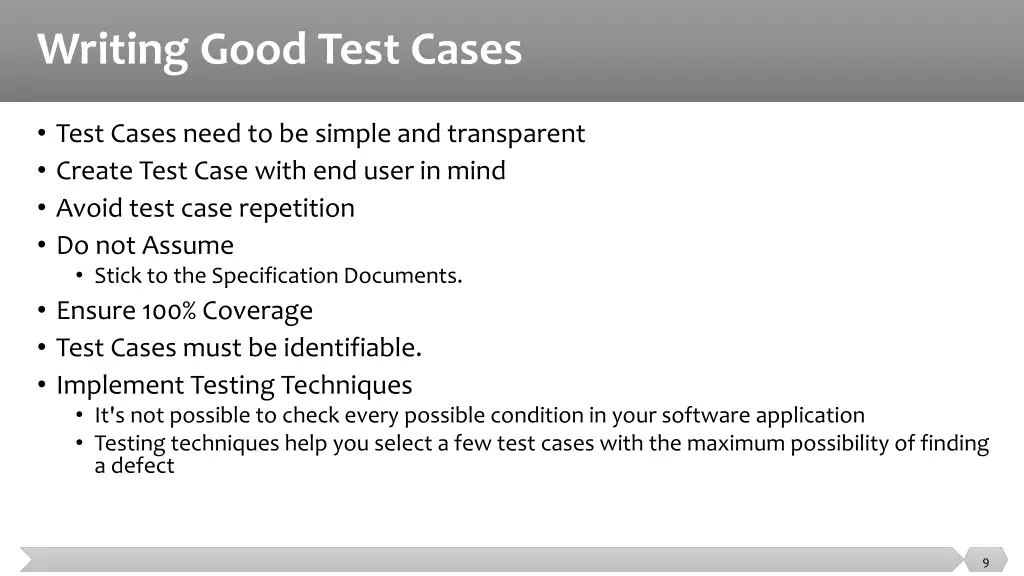 writing good test cases