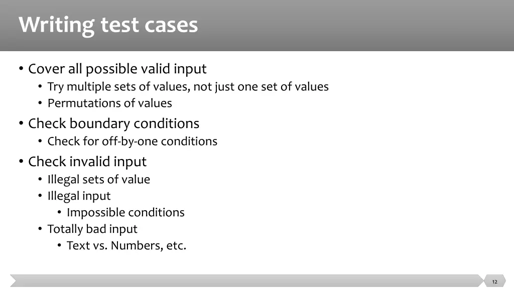 writing test cases 1