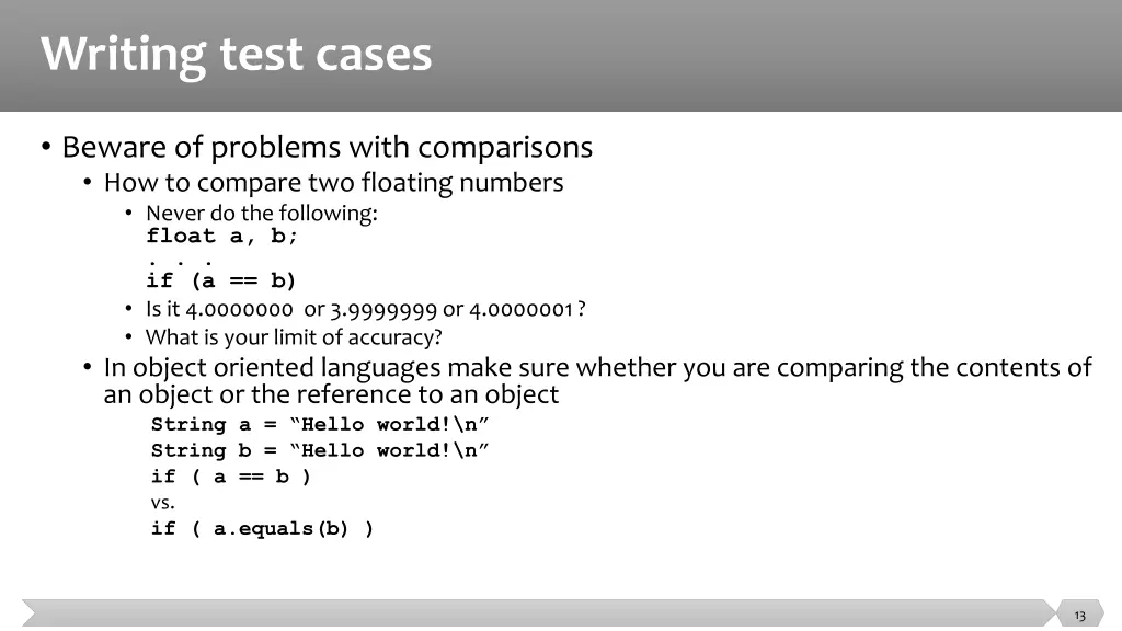 writing test cases 2