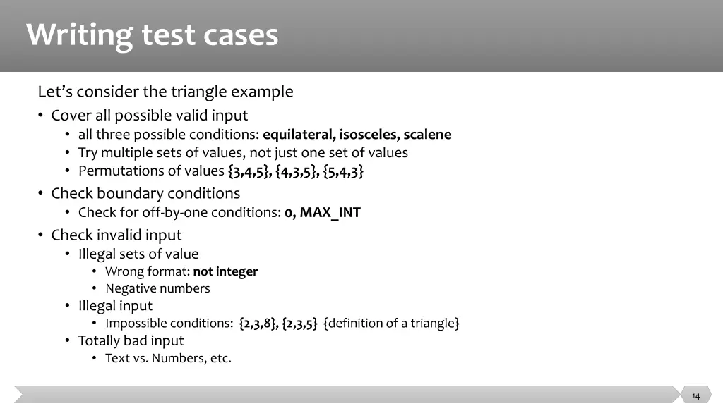 writing test cases 3