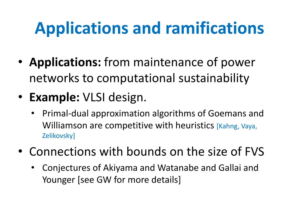 applications and ramifications