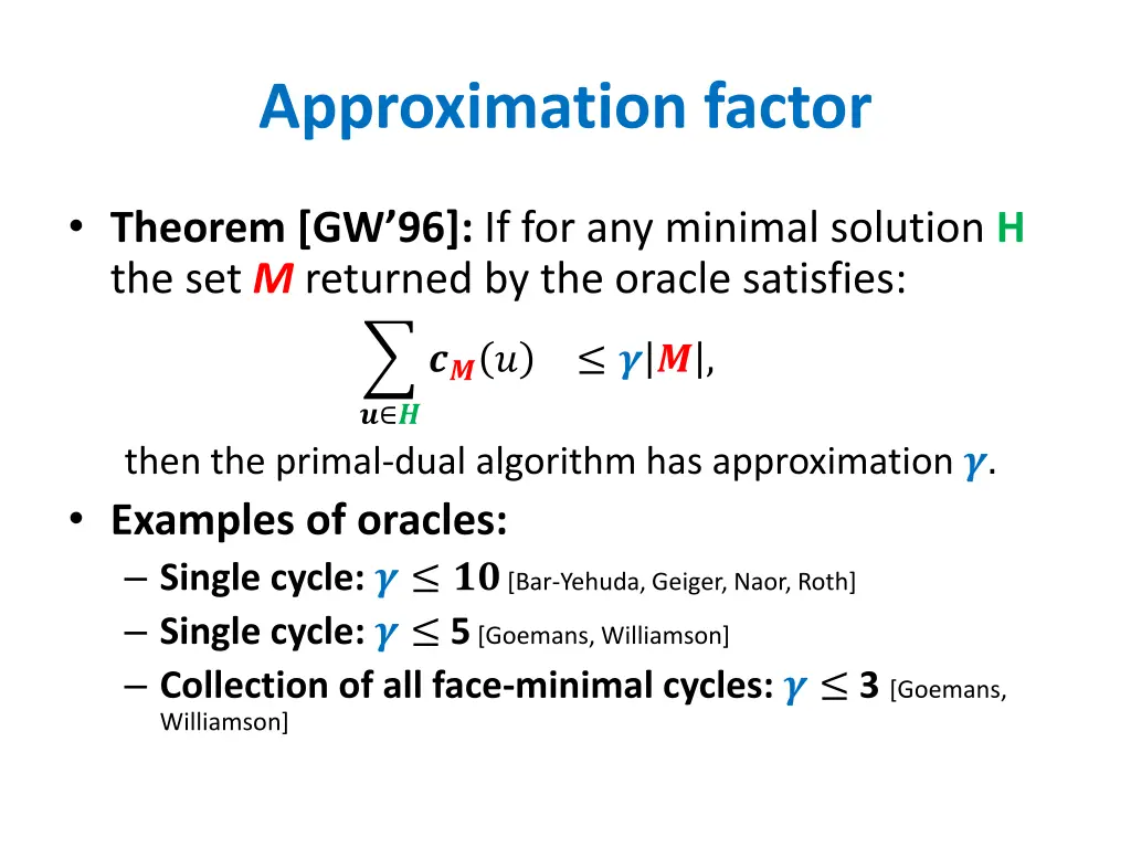 approximation factor