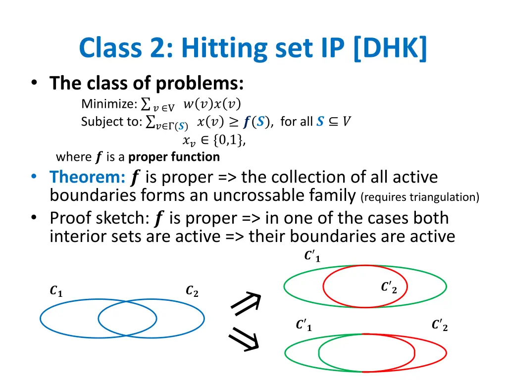 class 2 hitting set ip dhk the class of problems