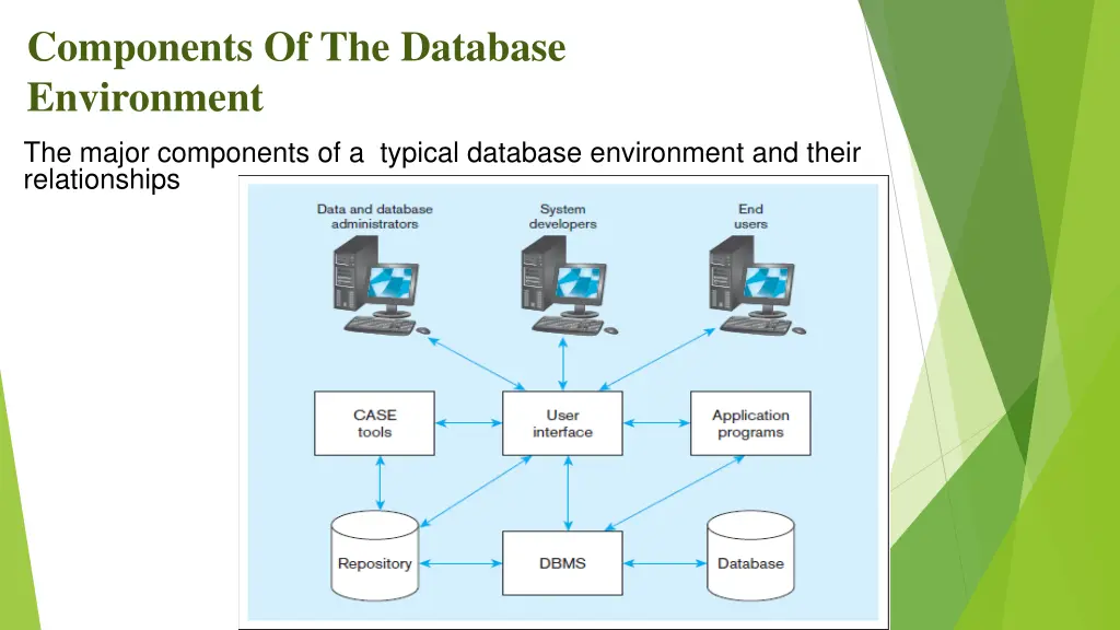 components of the database environment