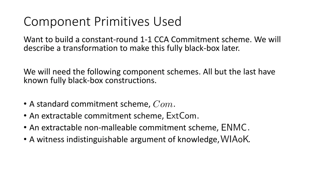 component primitives used