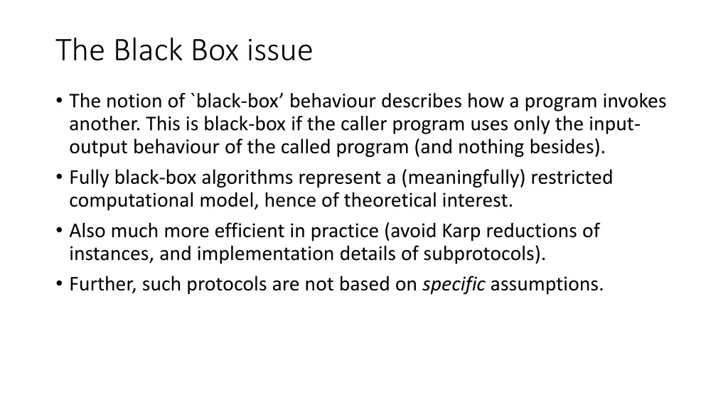 the black box issue