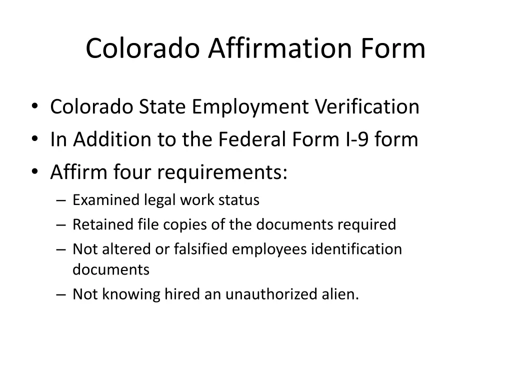 colorado affirmation form