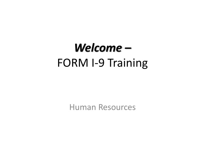 welcome form i 9 training