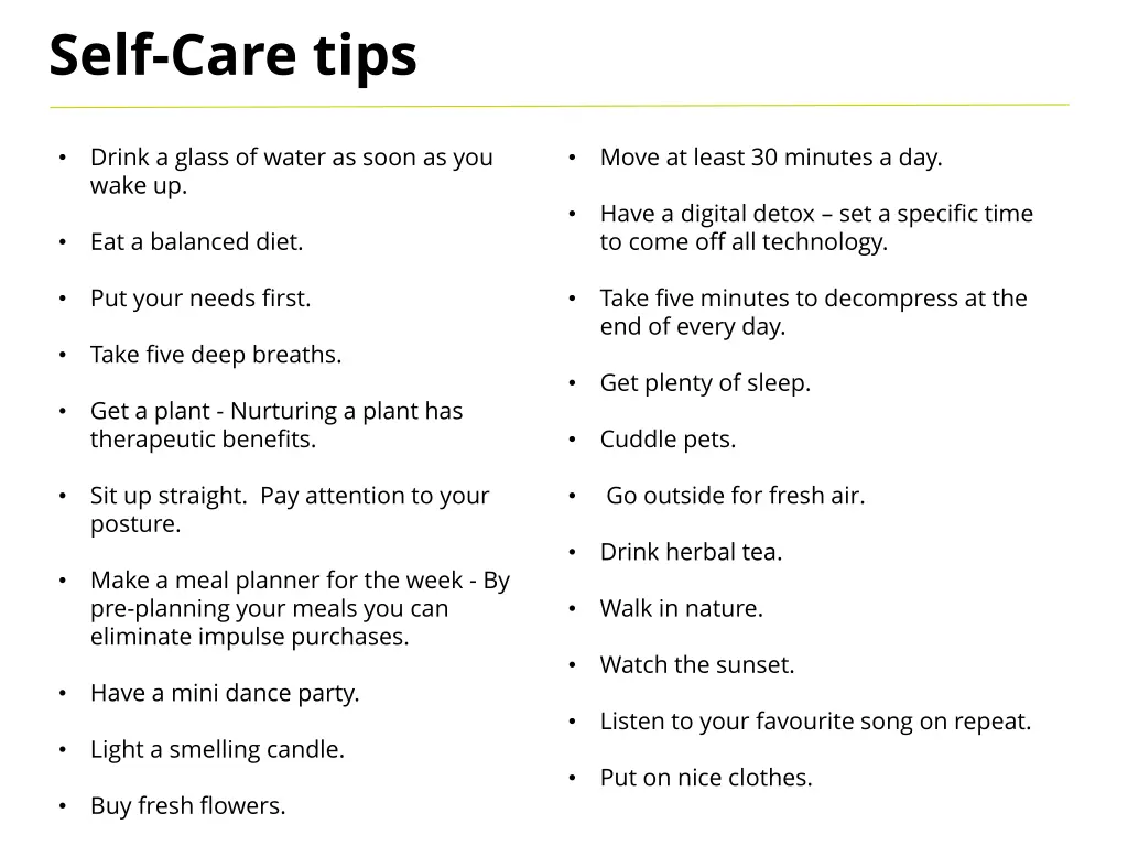 self care tips