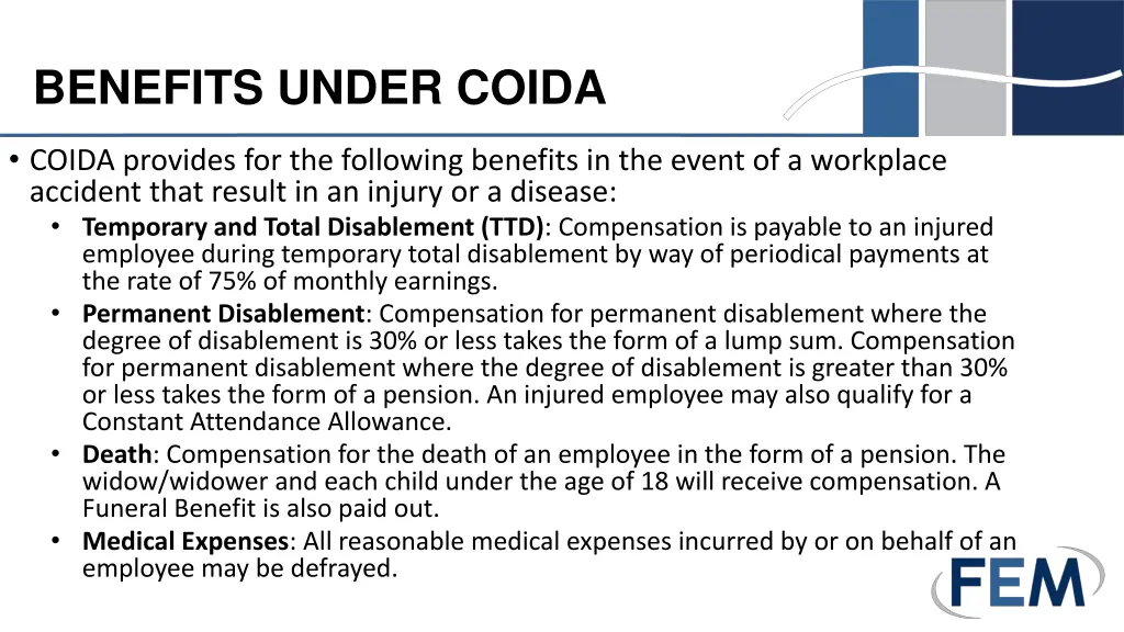 benefits under coida 1