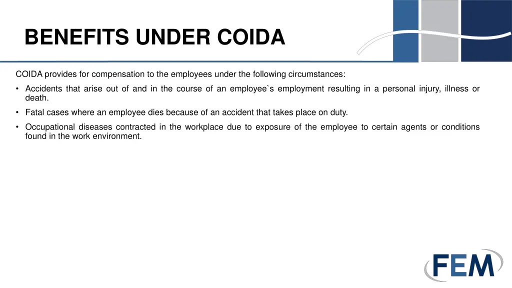 benefits under coida