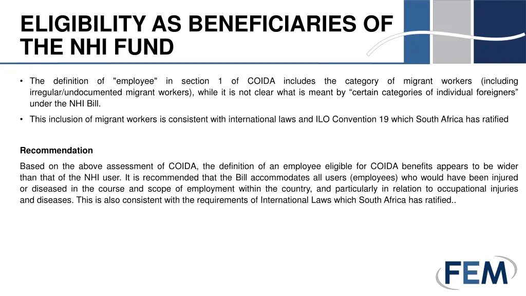 eligibility as beneficiaries of the nhi fund 1