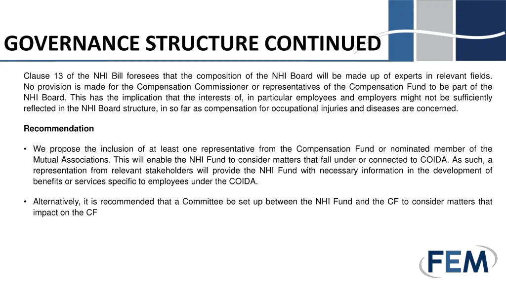 governance structure continued 1