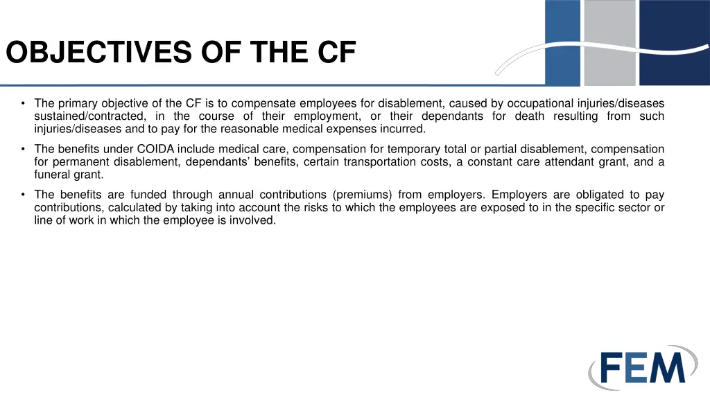 objectives of the cf