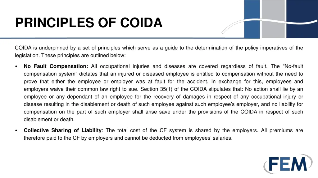 principles of coida