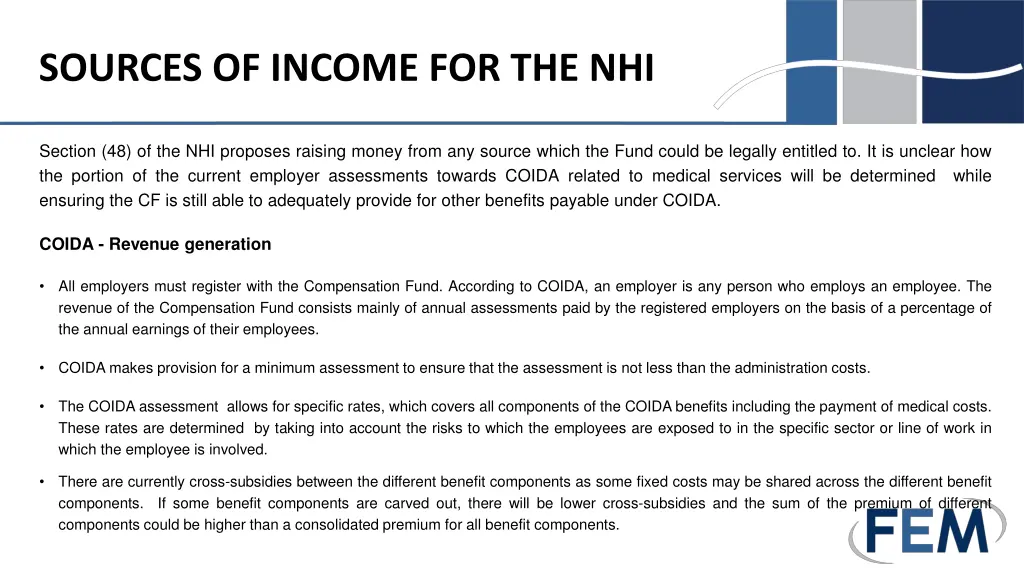 sources of income for the nhi