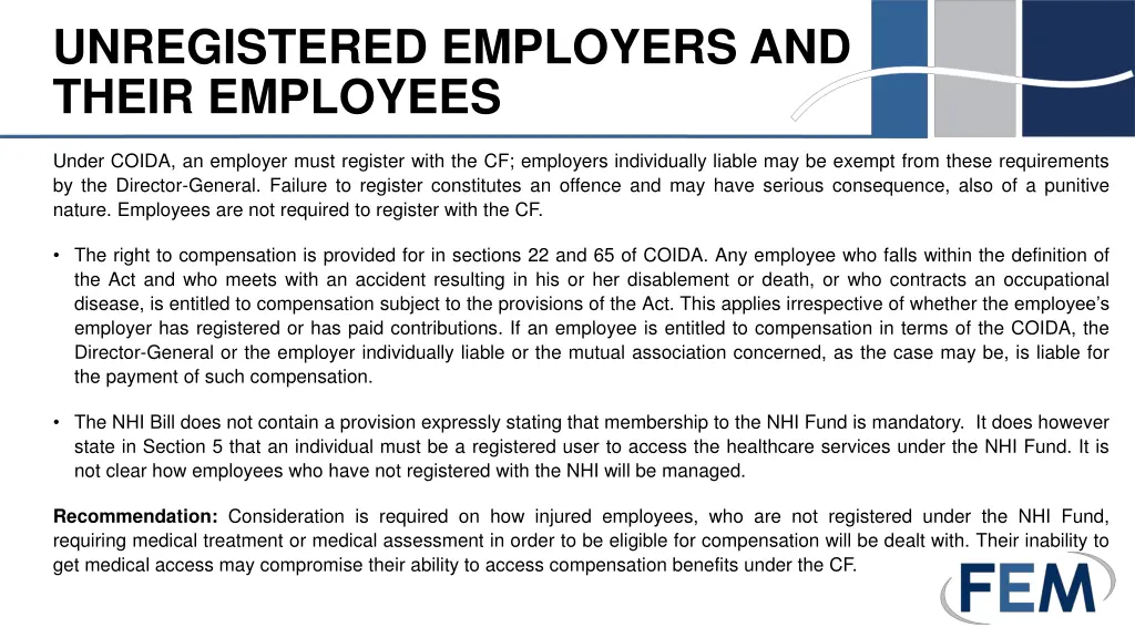 unregistered employers and their employees