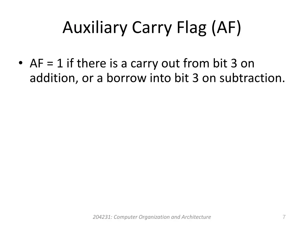 auxiliary carry flag af