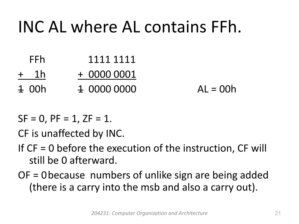 inc al where al contains ffh