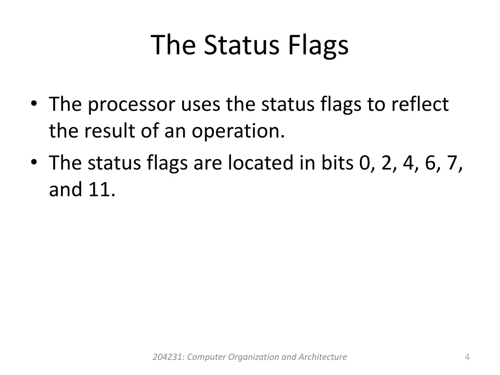 the status flags