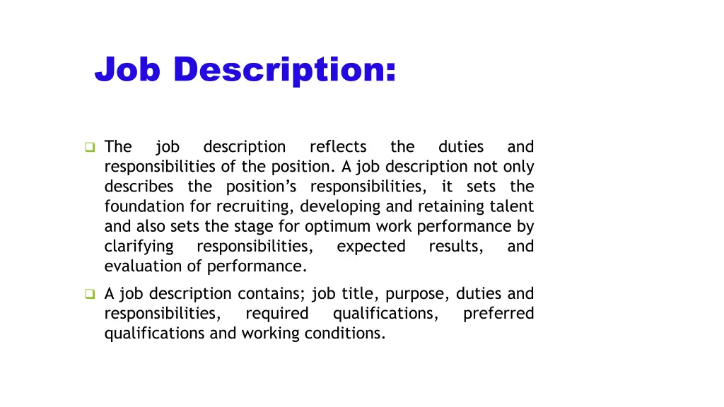 job description