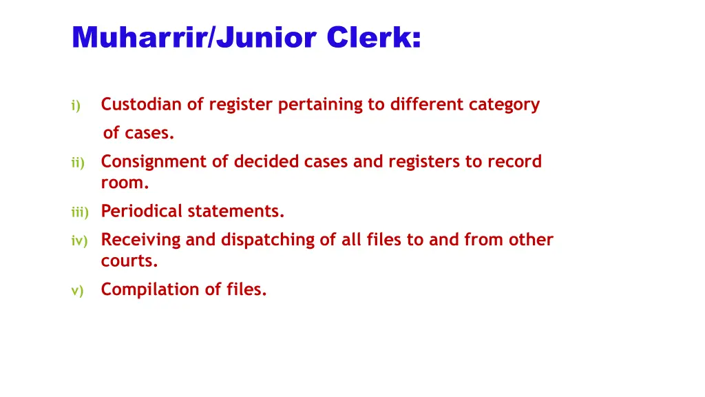 muharrir junior clerk