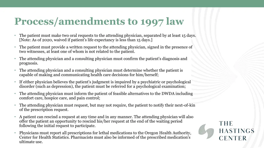 process amendments to 1997 law