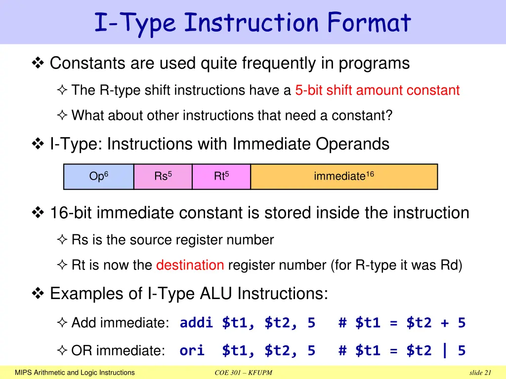 i type instruction format