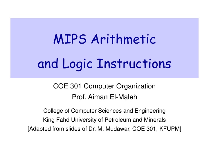 mips arithmetic