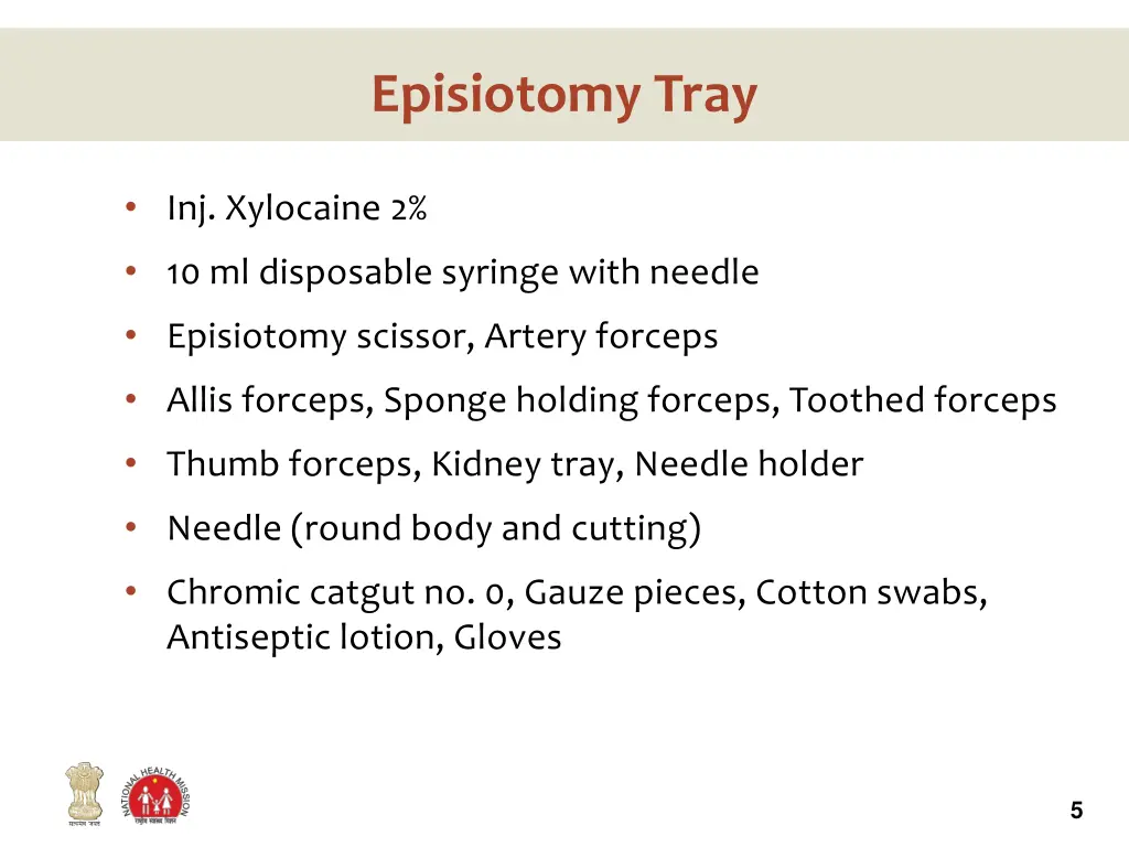 episiotomy tray