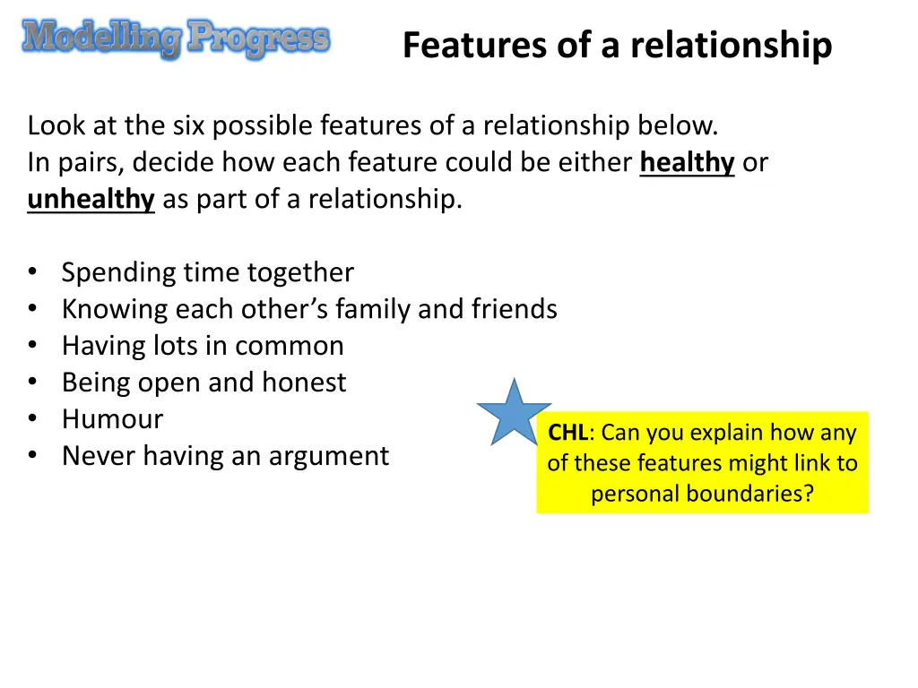 features of a relationship