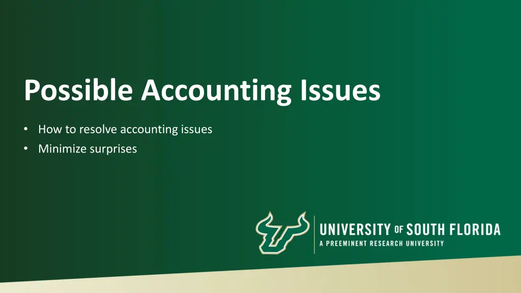 possible accounting issues