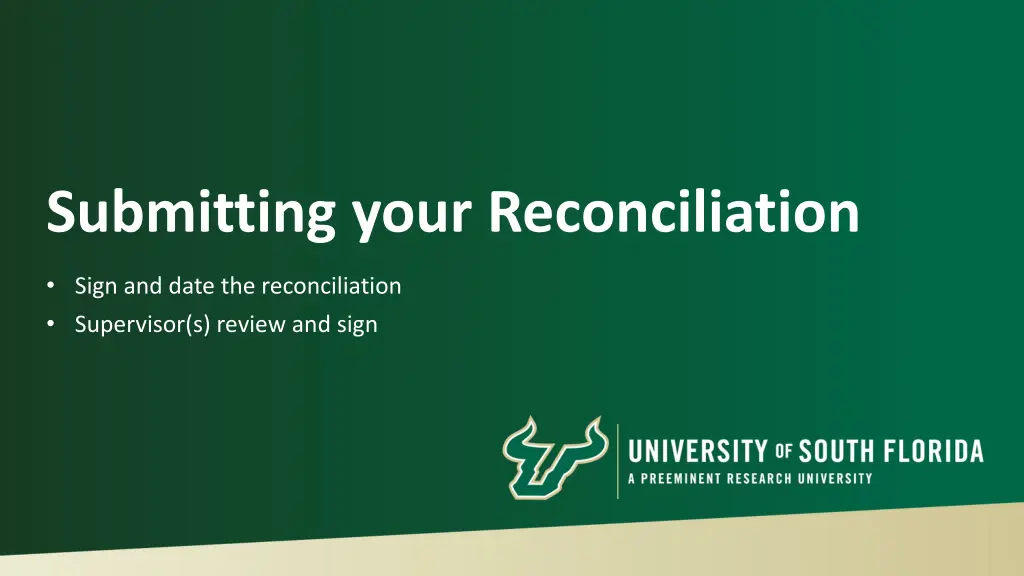 submitting your reconciliation